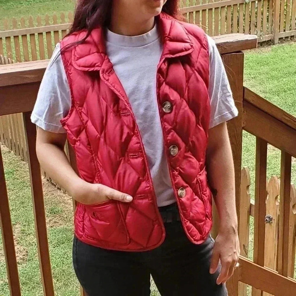 Talbots Red Quilted Vest - Picture 2 of 9